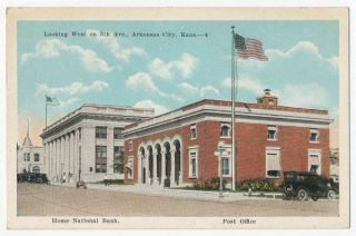 Home National Bank Post Office 5th Avenue Arkansas City Kansas