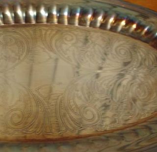 Antique Oneida Silversmiths Cream Sugar Cup Platter Set