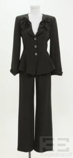 Armani Collezioni 2pc Grey Flat Front Pants & Jacket Suit Size 2/4