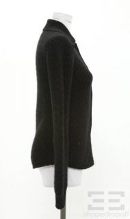 Armani COLLEZIONI Black Cashmere Snap Front Cardigan Size 8