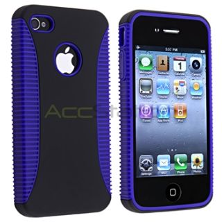   Hybrid Rubber Case for iPhone 4 G 4 4G at T 4th Generation