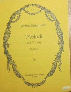 Anton Rubinstein RARE Original Swedish Sheet Music