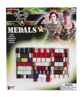 Combat Hero Military Costume Medals Ribbons Halloween