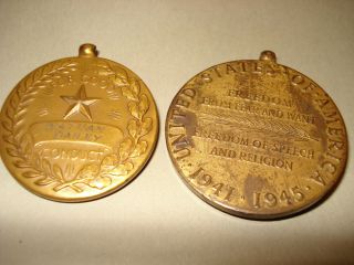   Era US Army Medals  NAMED Good Conduct, Victory   NO RIBBONS  AS IS