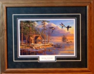 mary pettis framed duck cabin print spring arrivals