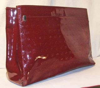 Arcadia Tote Genuine Patent Leather Handbag Marroon Camel Purse