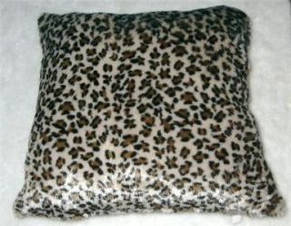 faux fur cheetah print throw pillow new