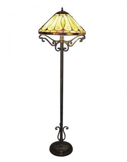 Handcrafted Arroyo Styled Tiffany Style Stained Glass Floor Lamp 