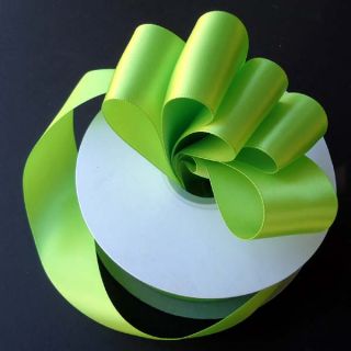 Double Face Apple Green 100 Polyester Satin Ribbon Assorted Sizes 
