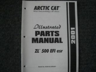 2001 Arctic Cat Snowmobile Parts Manual ZL 500 EFI ESR