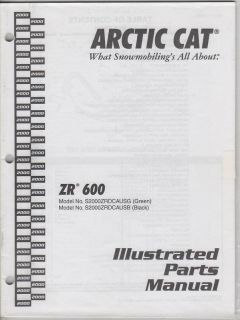 2000 Arctic Cat ZR 600 Snowmobile Parts Manual