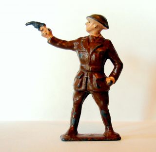Johillco Lead Toy Soldier Army Officer with Pistol Figure Britains 