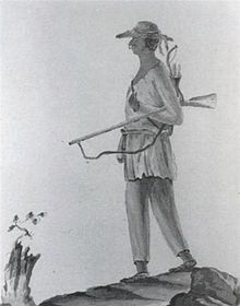 1778 Drawing of a member of the Stockbridge Militia (from 