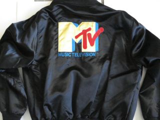 MTV ORIGINAL VINTAGE SATIN JACKET 1980S BLACK BY CREATIVE 