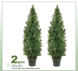 You are bidding on TWO 6 Cedar Artificial Spiral Outdoor Trees