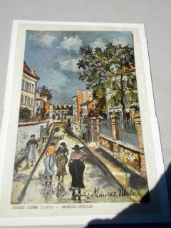 Vintage Maurice Utrillo Print 1925 Street Scene