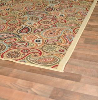   Paisley Floral Design Rubber Backed Durable Area Rug Carpet 5x7