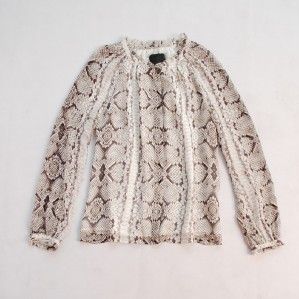 2012 New J Crew Collection Snake Print Silk Blouse $250 4 6 s M ONLY1 