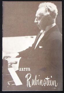 1966 Artur Rubinstein Piano Recital Program Classical Music Boston 