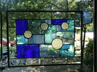 stained glass geometric window panel