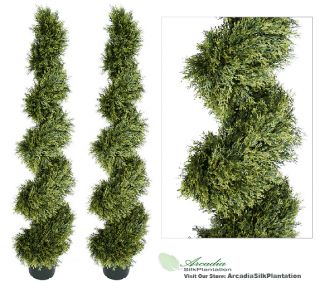 You are bidding on TWO 5 Pond Cypress Artificial Spiral Outdoor Tree