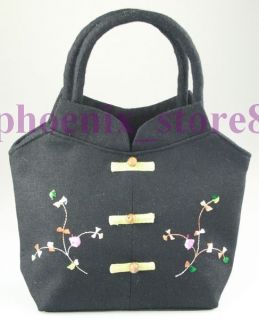 Chinese Traditional Handmade Embroidery Linen Hansbag 2305
