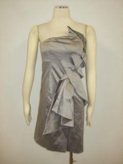 Aryn K Dillards Grey Strapless Feminine Evening Cocktail Party Dress 