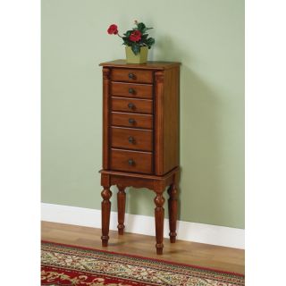 Wooden Cherry Jewelry Armoire Box Standing Chest Drawers Mirror Powell 