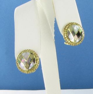 Asch Grossbardt 14k MOP Multi 128 Yellow Sapphires Earrings New $5350 