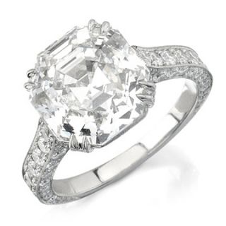 10ct GIA Vintage Asscher Diamond Engagement Ring F VVS2 on Sale 