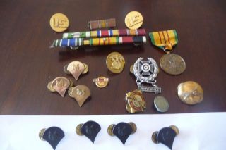   Original US Army Medals Ribbons Buttons and Awards Collection