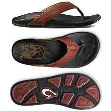 Olukai PUAli Blood Black Flip Flop Sandal Mens Sizes 8 13 New