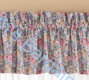 Laura Ashley Pink Blue Flowers QUARTET Fabric Curtain Valance