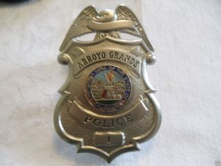 Vintage Obsolete Arroyo Grande Police Badge San Luis Obispo California 