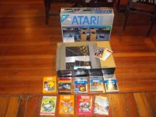 Atari 5200 Video Game Console in Box with 9 Games Frogger Yars Revenge 