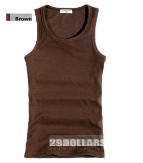 Mens Tank Top Shirt, Sleeveless Basic Tee, GYM Sports Vest/ Fitted 