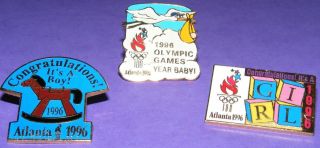 Atlanta 1996 Olympic Collectible Pins Future Olympic Hopefuls Set of 3 
