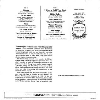 ARTHUR FIEDLER & BOSTON POPS ORCH Best Of RCA STEREO 7 1/2 ips REEL TO 