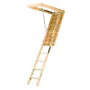 Louisville Ladder L224P 250 Pound Duty Rating Wooden Attic Ladder Fits 