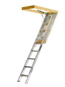 Louisville Ladder AA259GS Elite Aluminum Attic Ladder 350 Pound 