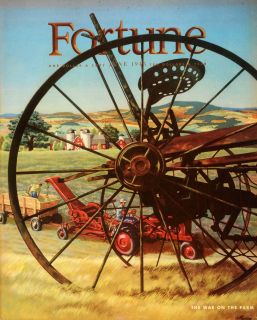 1943 Cover Fortune John Atherton WWII Farming Farm Tractor Harvest 