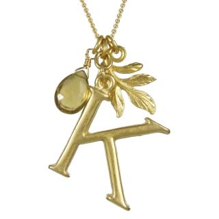 David Aubrey 18kt Gold Plated Initial K Letter Necklace