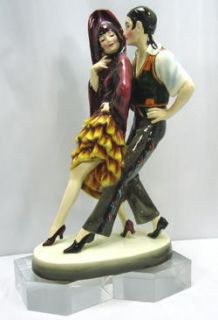RARE Lorenzl Goldscheider Large Tango Dancers Figurine