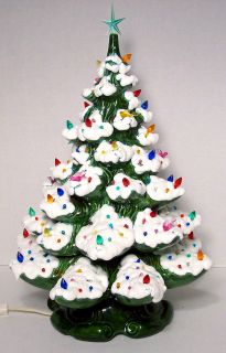   Ceramic Christmas TREE light ornaments Atlantic mold 2 piece with snow