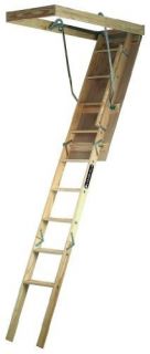   Ladder 250 Pound Duty Rating Folding Wooden Attic Ladder Free