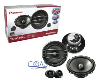 New Pioneer TS A1604C 6 5 350 Watts 2 Way Component Car Audio Speaker 