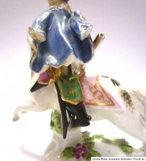 MEISSEN CA. 1750 HUSSAR ON A HORSE  AR MONOGRAM   BYRNES COLLECTION 