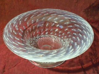 Vintage Fry Steuben Kimball Art Glass Controlled Bubble Cluthra Center 