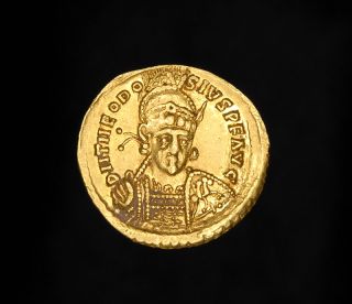   Roman Byzantine Solid Gold Emperor Theodosius II Solidus Coin