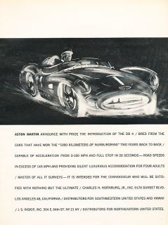 1959 Aston Martin DB4 DB 4 DB Vintage Advertisement Ad